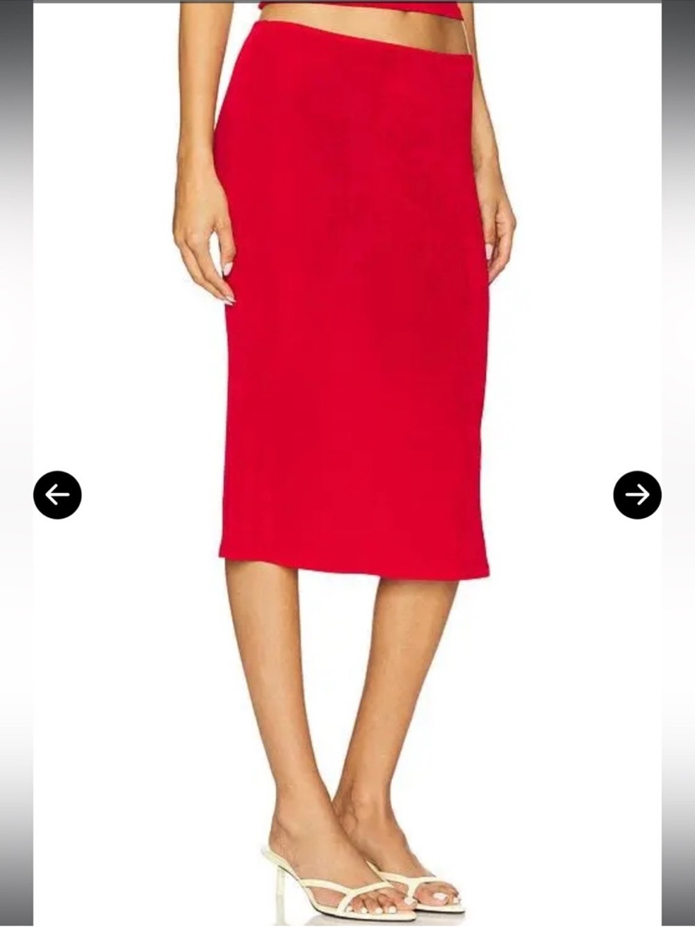Danielle Guizio Red Midi Skirt - Picture 3 of 12